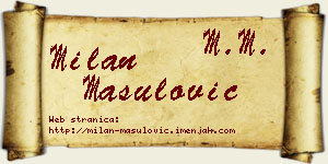 Milan Mašulović vizit kartica